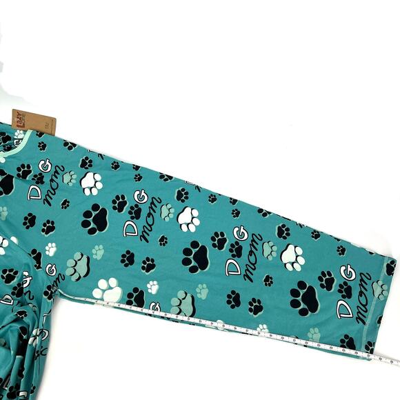 Lazy One Dog Mom Womens Regular Sleep Lounge Pant Size XL Teal With Paw Prints - Picture 5 of 8